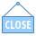 blue ui style panneau fermer icon