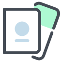 pastel color style passport and tickets icon