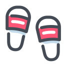 pastel color style flip flops icon