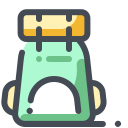 pastel color style tourist backpack icon