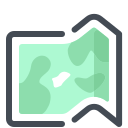 pastel color style world map icon