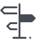 pastel color style travel signpost icon