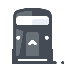 pastel color style bus front view icon