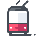 pastel color style trolleybus icon