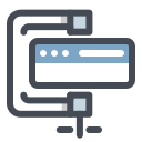 pastel color style wired network connection icon