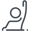 pastel color style erhebe eine hand, um zu antworten icon