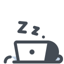 pastel color style sleeping over the computer icon