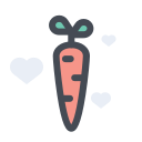 pastel color style carrot icon
