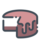 pastel color style double chocolate cake icon