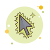 bubbles style electrified cursor icon