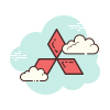 cloud style mitsubishi icon