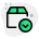 Down arrow on a Logistic delivery box layout icon