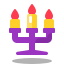 arcade style drei helle kerzen kronleuchter icon