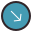 retro style circled down right 2 icon