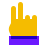 color glass style two fingers icon