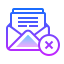 gradient style delete open envelope icon