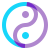 water color style yin yang icon