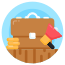 briefcase and loudspeaker icon