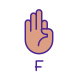 Letter F in ASL icon