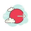 cloud style 로그 아웃 둥근 icon