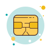 bubbles style chip de tarjeta sim icon