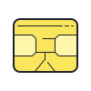 color hand drawn style chip de tarjeta sim icon