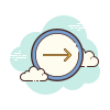 cloud style 원 오른쪽 icon