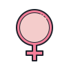 color hand drawn style female icon