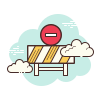 cloud style straßensperre icon