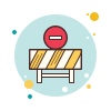 bubbles style road closure icon