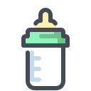 pastel color style baby bottle icon