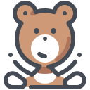 pastel color style teddy bear icon