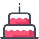 pastel color style birthday cake icon