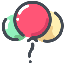 pastel color style party balloons icon