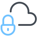 pastel color style secured cloud storage icon