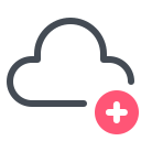 pastel color style add to cloud icon