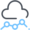 pastel color style cloud liniendiagramm icon
