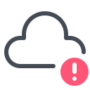 pastel color style cloud warnung icon