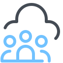 pastel color style cloud user group icon