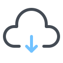 pastel color style download from cloud icon