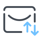 pastel color style message exchange icon
