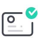 pastel color style checked identification documents icon