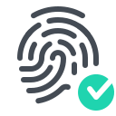 pastel color style fingerprint accepted icon