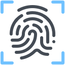 pastel color style fingerprint recognition icon
