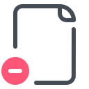 pastel color style file delete icon