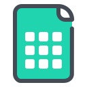 pastel color style spreadsheet file icon