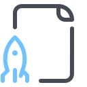 pastel color style spaceship launch documentation icon