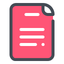 pastel color style red file icon