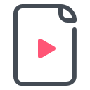 pastel color style video file icon