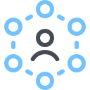 pastel color style business network icon